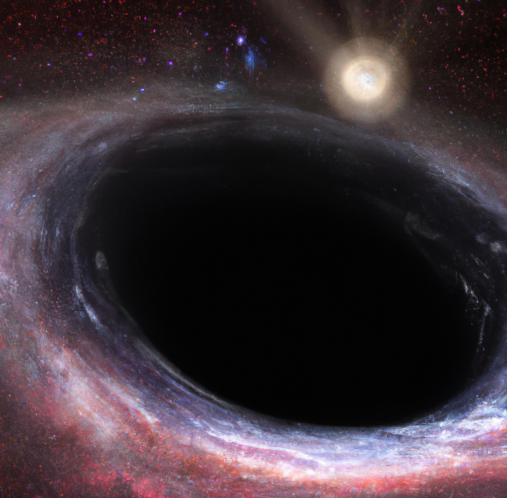 An illustration of a black hole in space