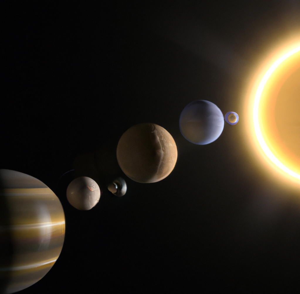 An illustration of exoplanets close to a star