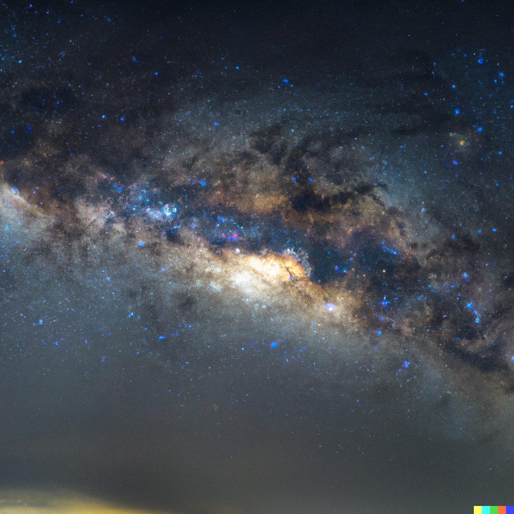 A rendering of the milky way galaxy seen from Earth